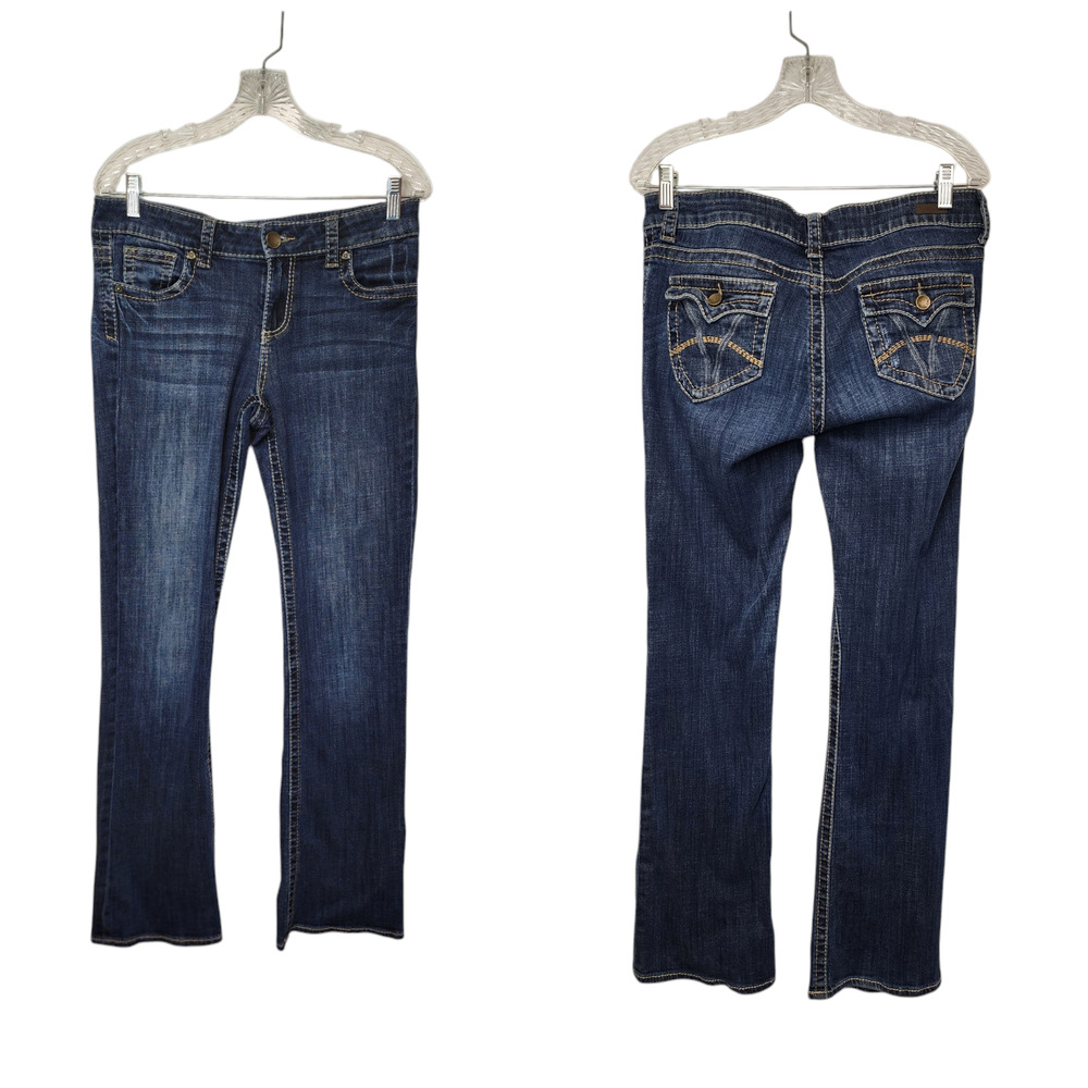Rock & Republic Jeans Women's 16M Blue Studded BERLIN Boot Cut Denim Jeans